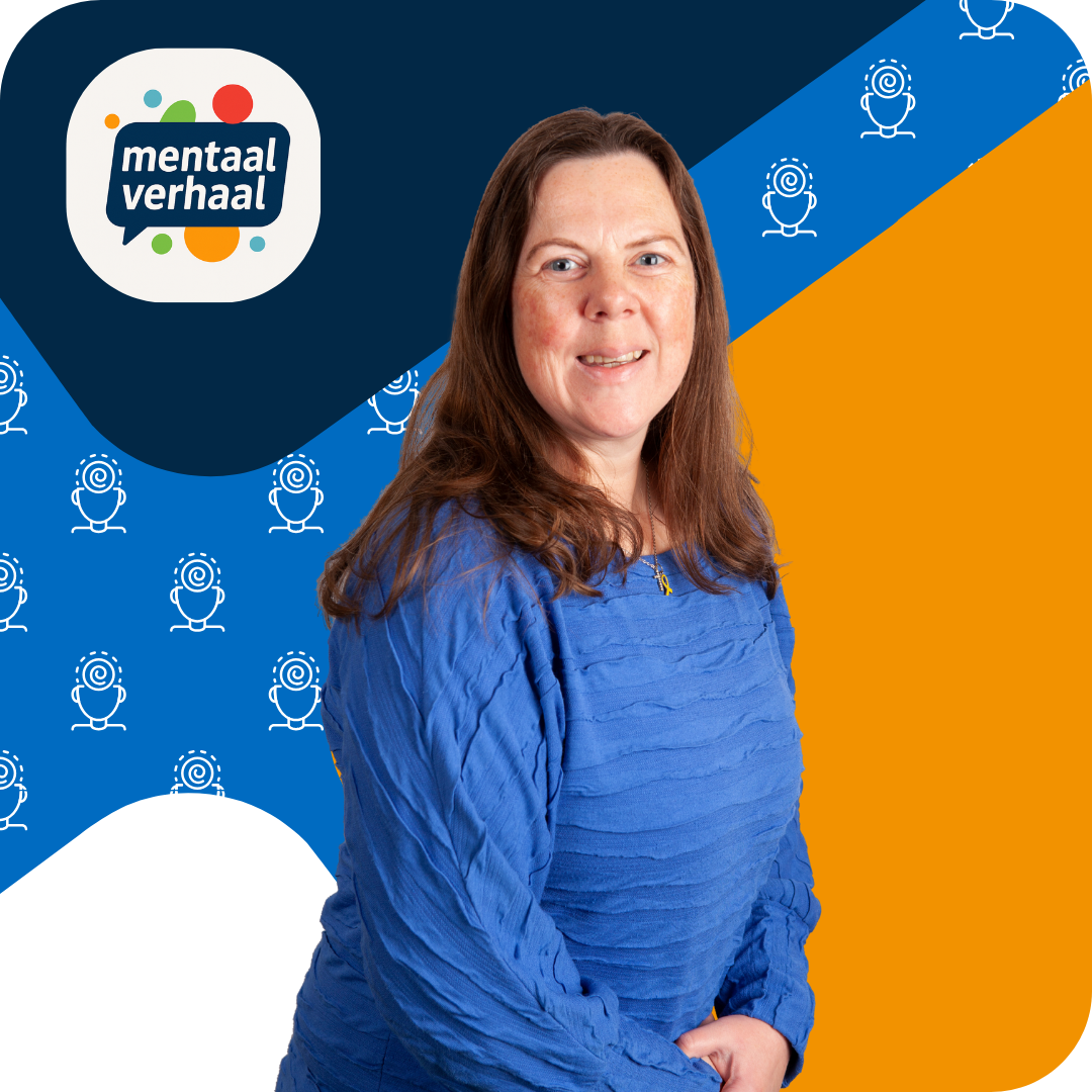 Vrouw met een blauw shirt